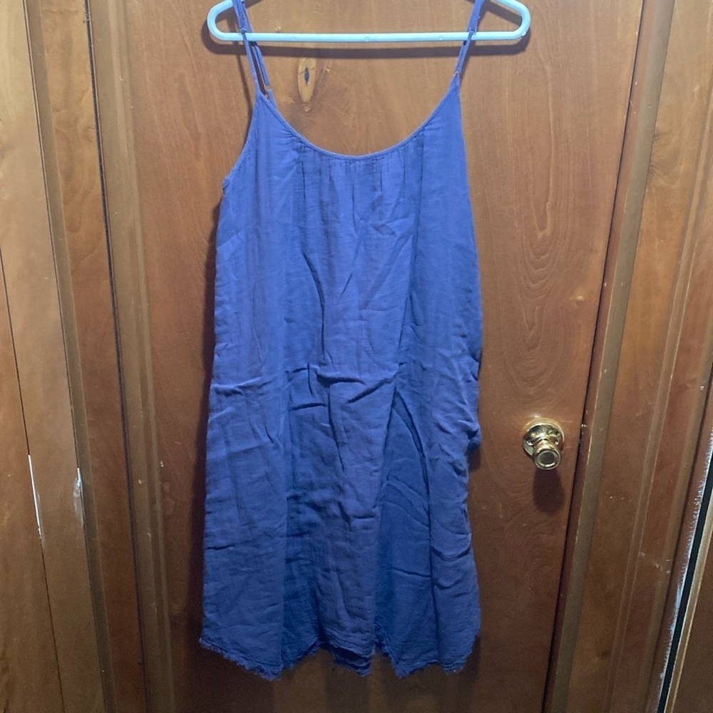 Velvet by Graham & Spencer Flowy Blue Asymmetrical Sleeveless Dress Summer